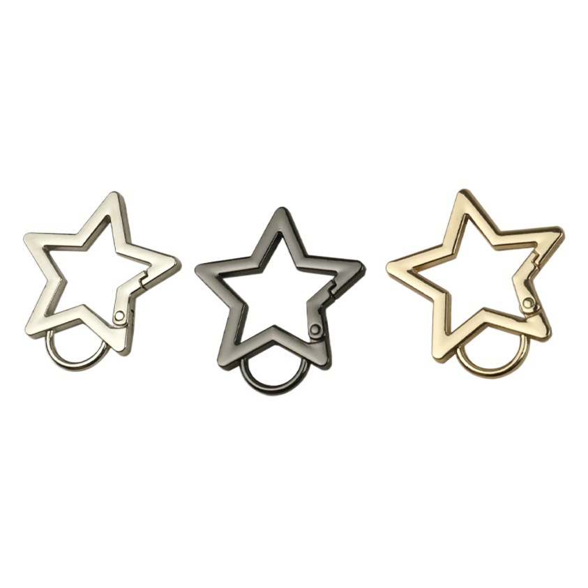 Anillo de resorte de estrella de cinco puntas de aleación de zinc grande correa de hombro adornos que conectan la hebilla colgante hardware de equipaje hebilla de resorte de fundición