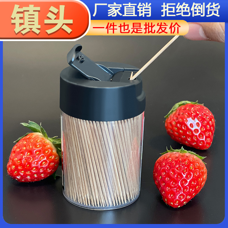 家庭用果物の署名の箱の中の桶は使い捨ての毛の竹の双頭の果物の竹のつまようじの炭素化の双頭の竹の細いつまようじを詰めます。|undefined