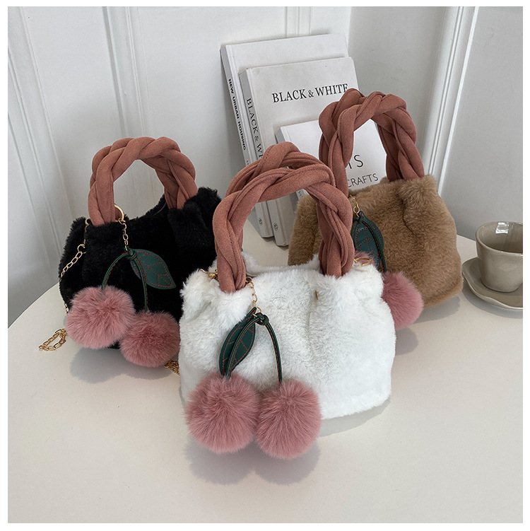 Cute Plush Cherry Autumn And Winter Single Shoulder Messenger Bag display picture 5