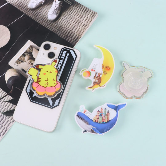 Acrylic Cartoon Mobile Phone Airbag Bracket Creative Lazy Drop Glue Retractable Bracket Folding Mobile Phone Bracket Customized