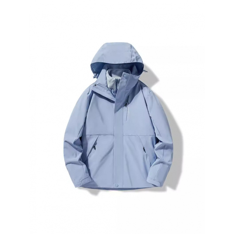Compra grupal de chaquetas 2024, chaquetas impresas para hombres y mujeres, ropa de trabajo grupal tres en uno, a prueba de viento, impermeable, ropa de montañismo de otoño e invierno
