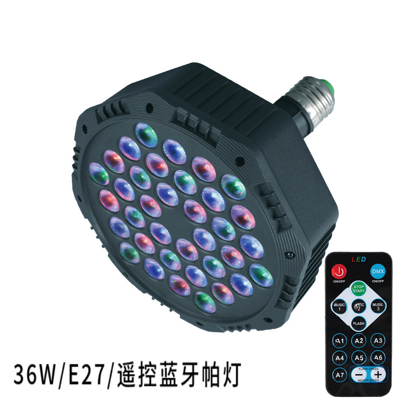 Luz LED de escenario con 36 cuentas, control remoto y Bluetooth, iluminación colorida para bodas y eventos