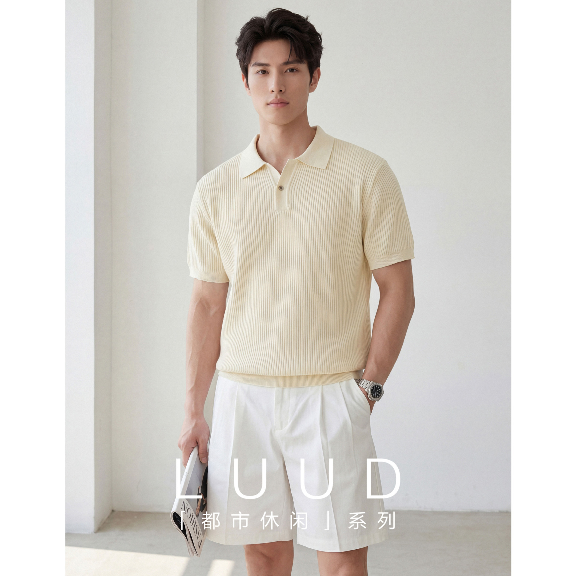 Polo camiseta de punto camiseta de manga corta camiseta de hombre cuello en V Paul rayas viejas líneas de negocios de verano fábrica transfronteriza mayorista