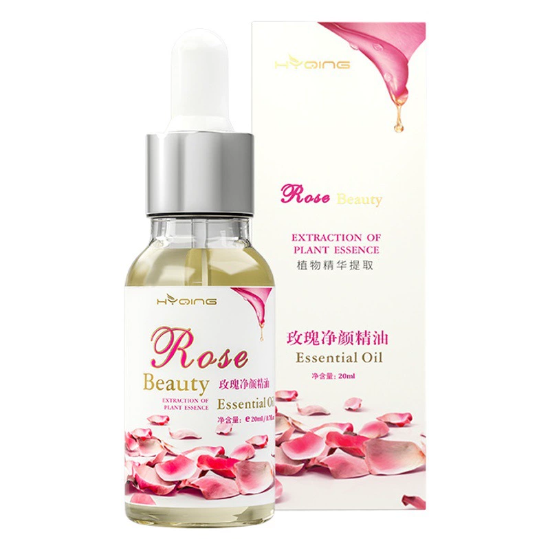 Розовое очищающее эфирное масло Huayueqing для лица, осветляющее следы акне, уменьшающее меланин и черные пятна, розовое эфирное масло для лица
