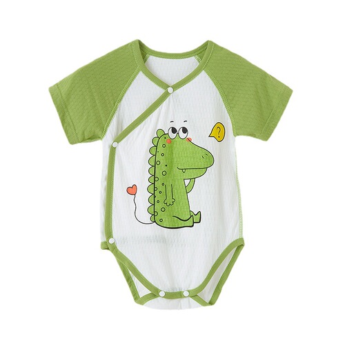 Baby one-piece cotton short-sleeve triangle top, boneless thin newborn infant Category A summer crawling suit, diaper cover.