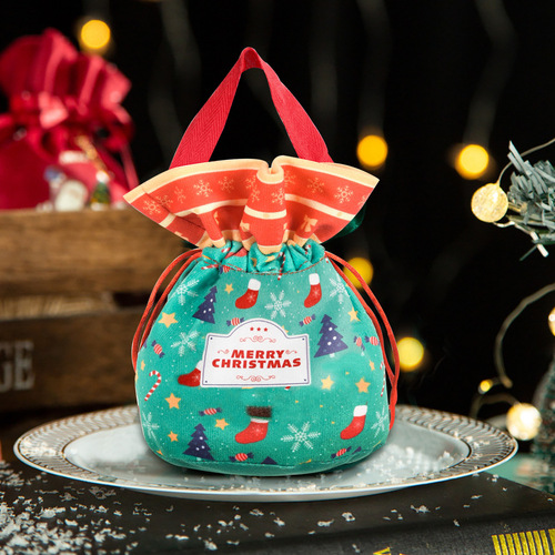 Christmas decorations Christmas velvet apple bag Elk Snowman gift bag handbag children's creative candy bag