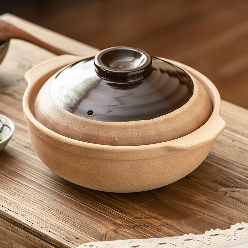 Resistente a altas temperaturas con una olla de cubierta, olla de arroz tradicional doméstica al por mayor, olla de arroz de dos orejas, olla de arroz de restaurante image 1