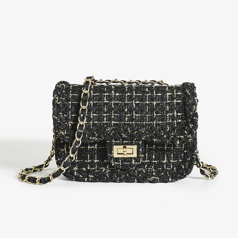 2023 spring new women's armpit bag small fragrant woolen chain bag high-end single shoulder crossbody bag small square bag_voghion.com