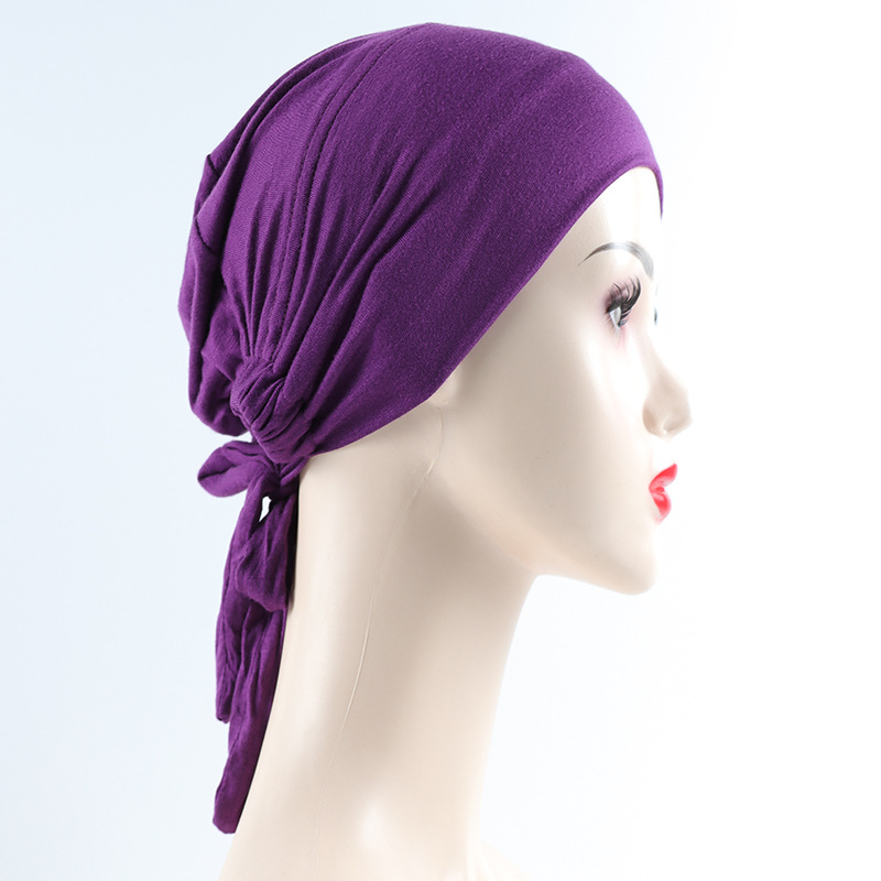 Modal cotton elastic lacing ethnic headband base cap solid color adjustable small cap barrel cap