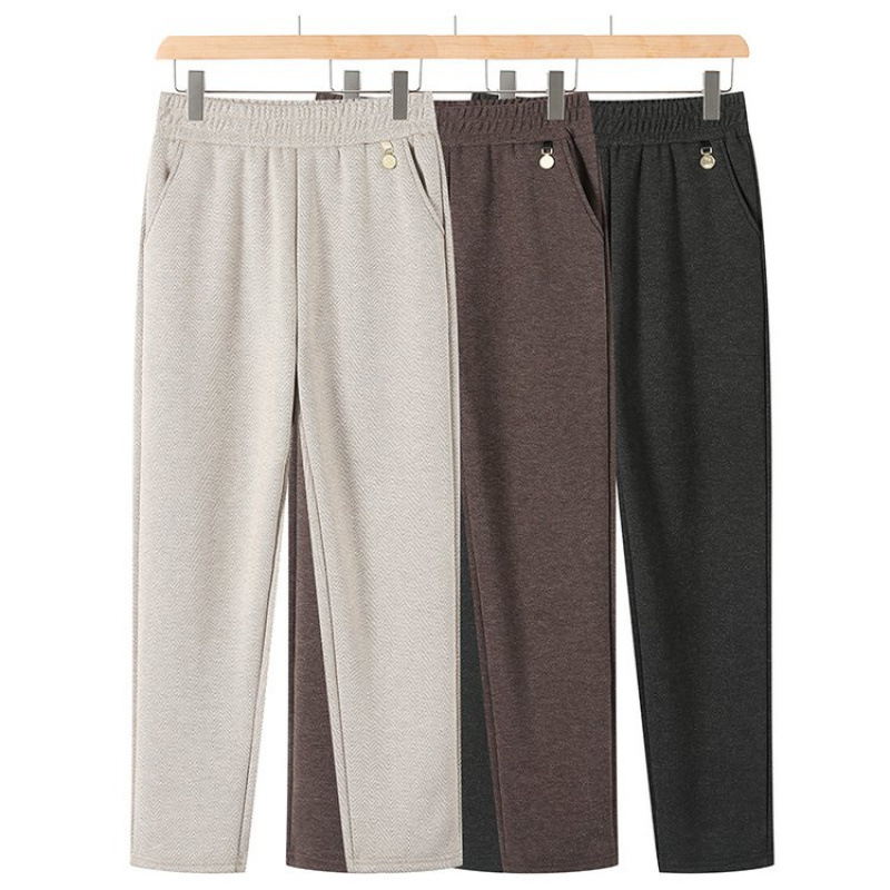 Mom's Pants Autumn New Style Middle-Aged Women's Outerwear High-Waisted Casual Pants 50-Year-Old Middle-Aged and Elderly Fashion Long Pants Petite Mom's Pants Autumn New Style Middle-Aged Women's Outerwear High-Waisted Casual Pants 50-Year-Old Middle-Aged and Elderly Fashion Long Pants Petite