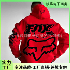 外贸潮牌FOX狐狸连帽卫衣宽松美式跨境热销长袖连帽衫工厂直销