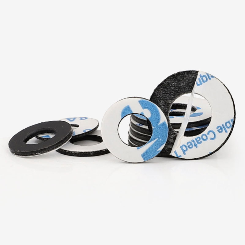 硬介子pvc黑色平垫单面背胶粘塑料圆垫圈带胶螺丝绝缘垫片M2-M12