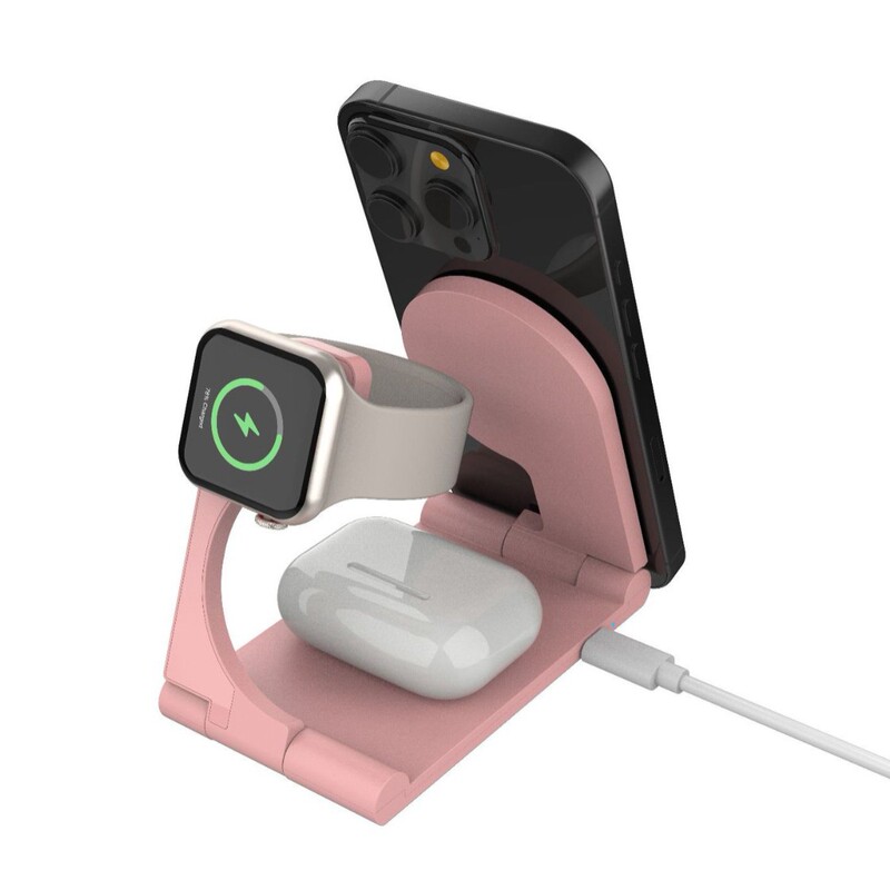 Three-In-One 90% off Stack Magnetic Wireless Charging Stand Suitable for Apple Mobile Phones and Earphones, 15W Portable Charging Base