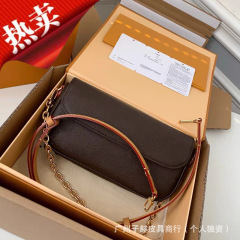 25新款老花女包真皮ivy链条麻将包手机包腋下中古单肩斜跨手提包