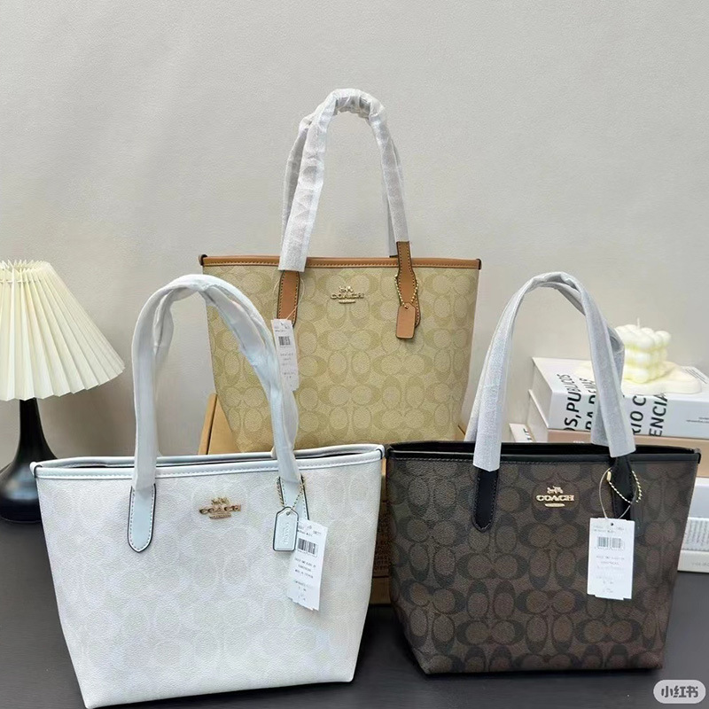 Coach City23 Classic Retro Printed Mini Tote Bag Fashionable Versatile Satchel Shoulder Armpit Commuter Bag for Women