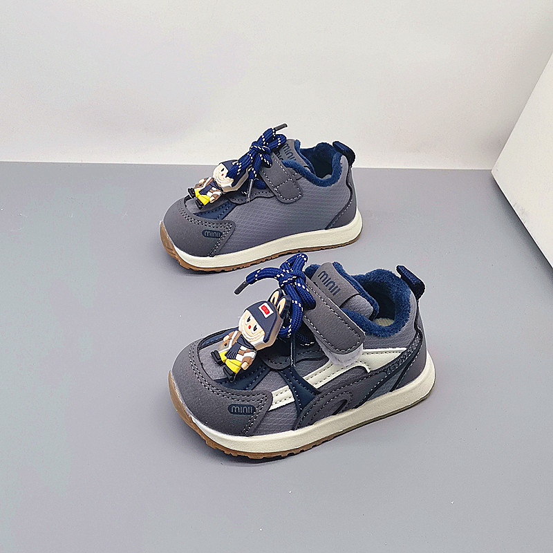 22-26 Hombres y niñas zapatos deportivos de moda infantil de algodón 2025 primavera y otoño nuevos zapatos casuales de chicas zapatos de plancha suave