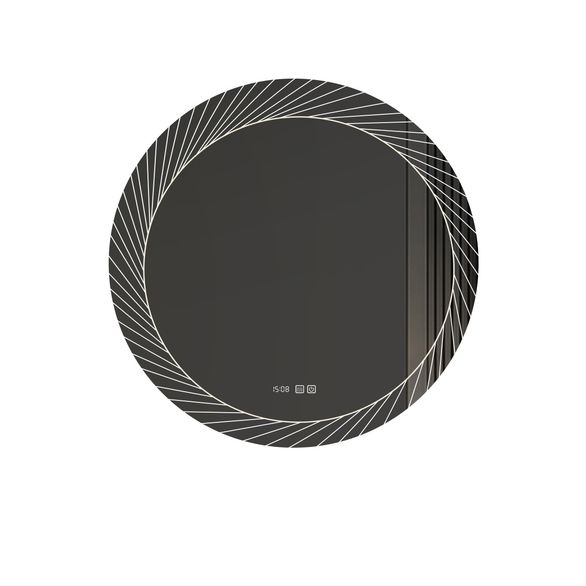 Espejo de baño inteligente comercial espejo de inodoro pared espejo de maquillaje LED iluminante antiniebla pantalla táctil láser nuevo