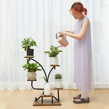 金属5层室内植物支架,分层植物支架木质金属适用于室外多种,花架