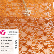现货秋冬雪尼尔股线蕾丝面料 全涤经编蕾丝面料 女装连衣裙面料