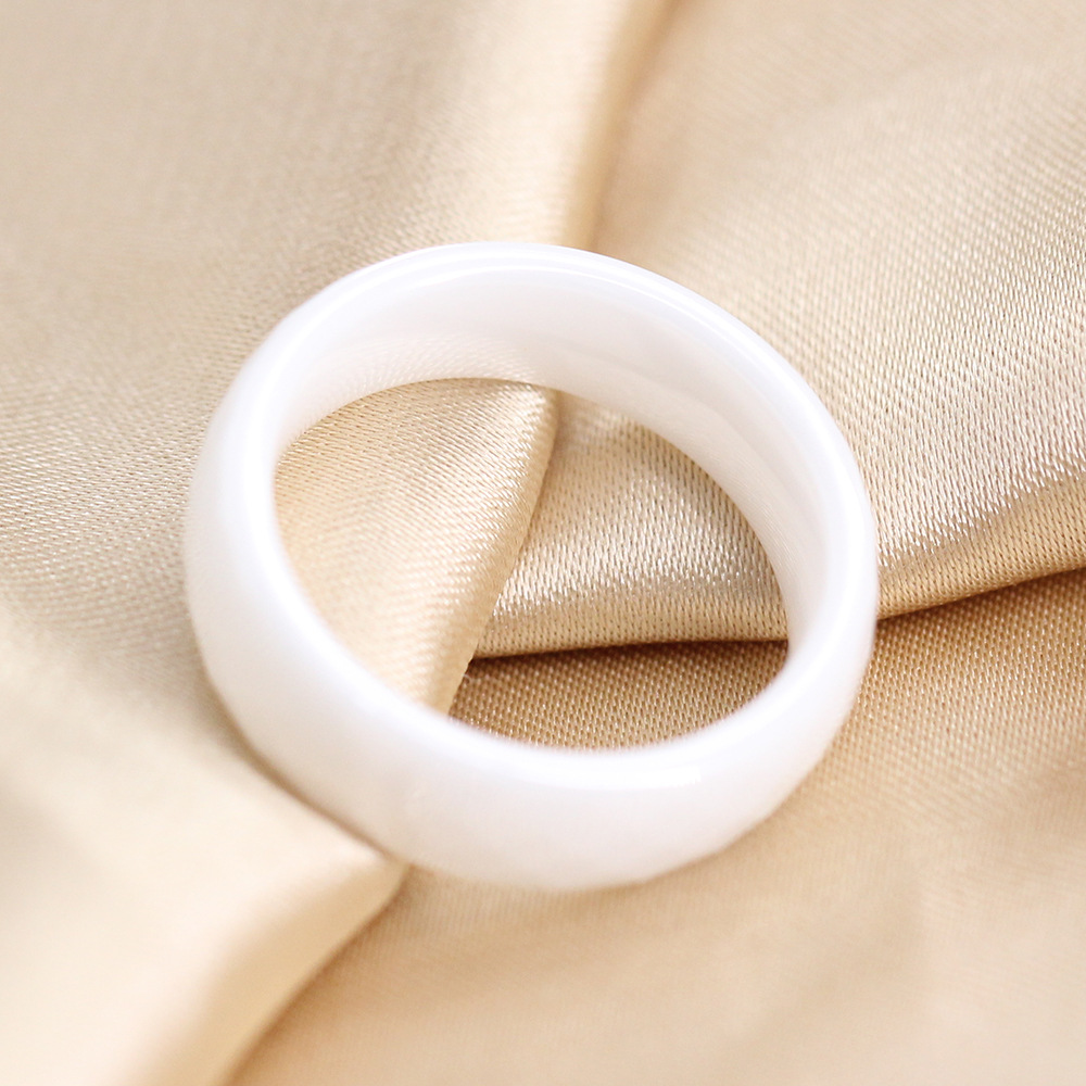 Rhombus Pattern Simple Style Rhombus Ceramics Polishing Couple Rings