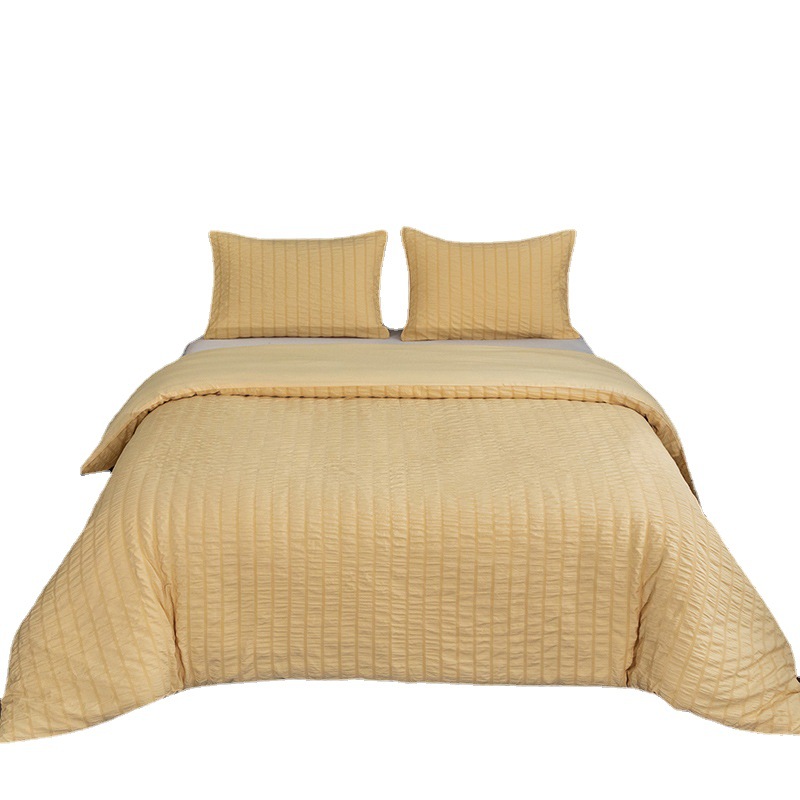 【亞馬遜專(zhuān)供】廠家直銷(xiāo) 2022新款 跨境 泡泡紗套件-黃