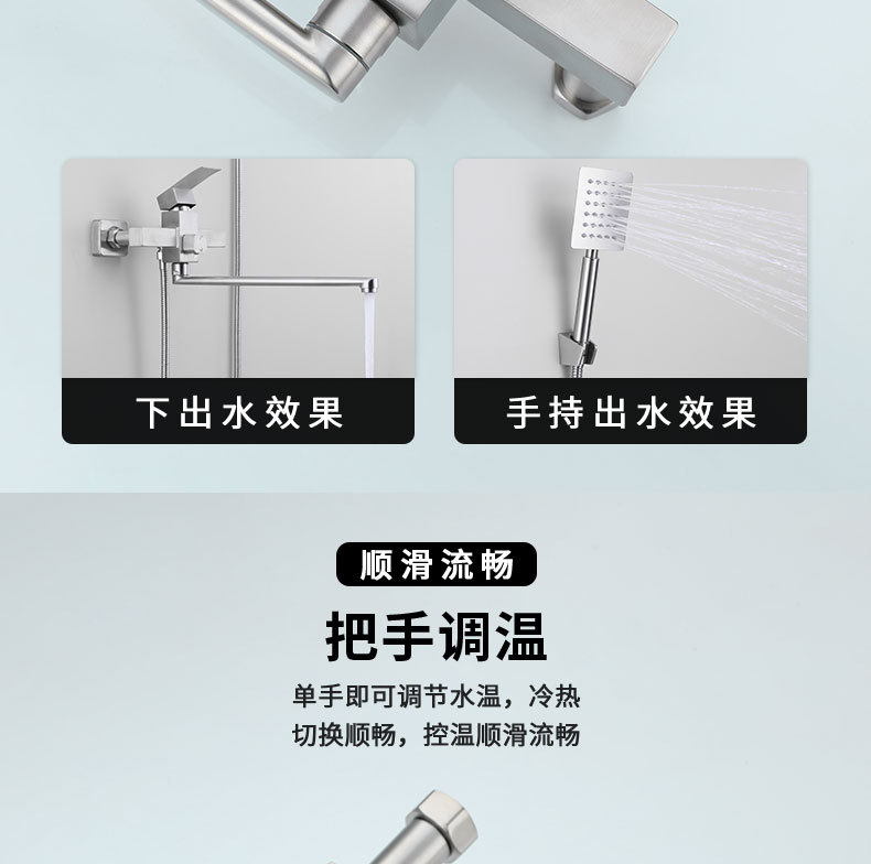Amazon Concealed shower head set 304 stainless steel extended faucet Bathroom shower head set undefined