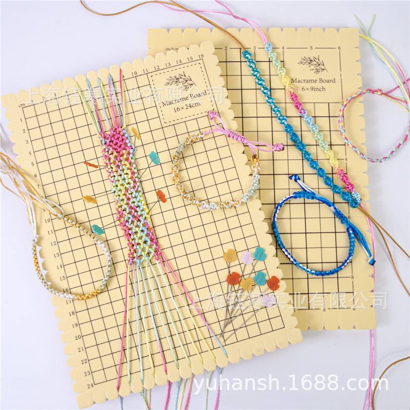 Macrame board四边牙槽高密编绳板编织固定板手链绳结厘米/英寸板|undefined