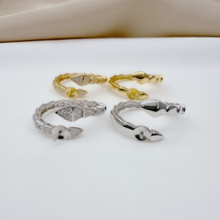 DIY Pearl Accessories S925 Silver Empty Full Zirconium Snake Ring Zhuji Real Pearl Ring Finger Ring Tail Ring