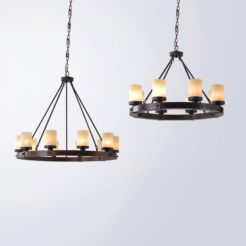 Cross-border exclusive for American country solid wood hanging living room dining room bedroom homestay simple personality wooden chandelier