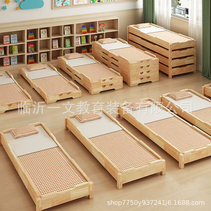 幼儿园床午睡床清漆实木托管班小学生床儿童午休专用小床午托床