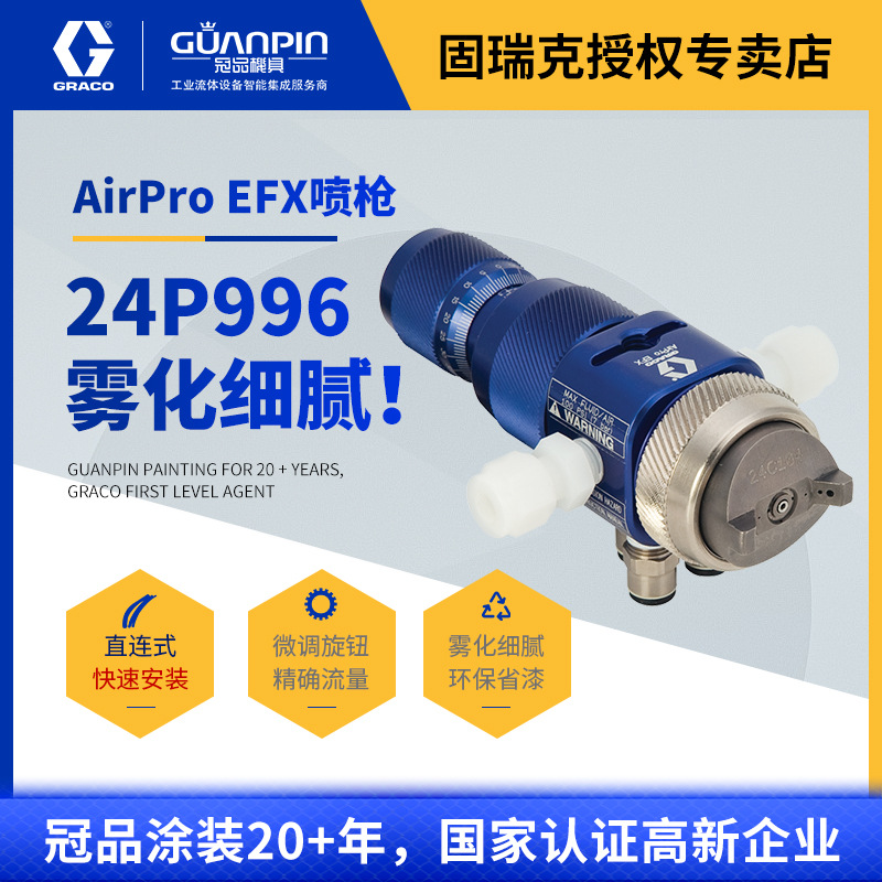 GRACO固瑞克喷枪 24P996自动喷漆枪 AirProEFX油漆涂料空气喷涂枪