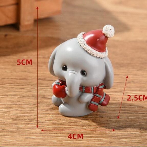 Christmas Ornaments Micro Landscape Cute Cartoon Santa Claus Christmas Tree Animal Decoration Ornaments Blind Box Gift