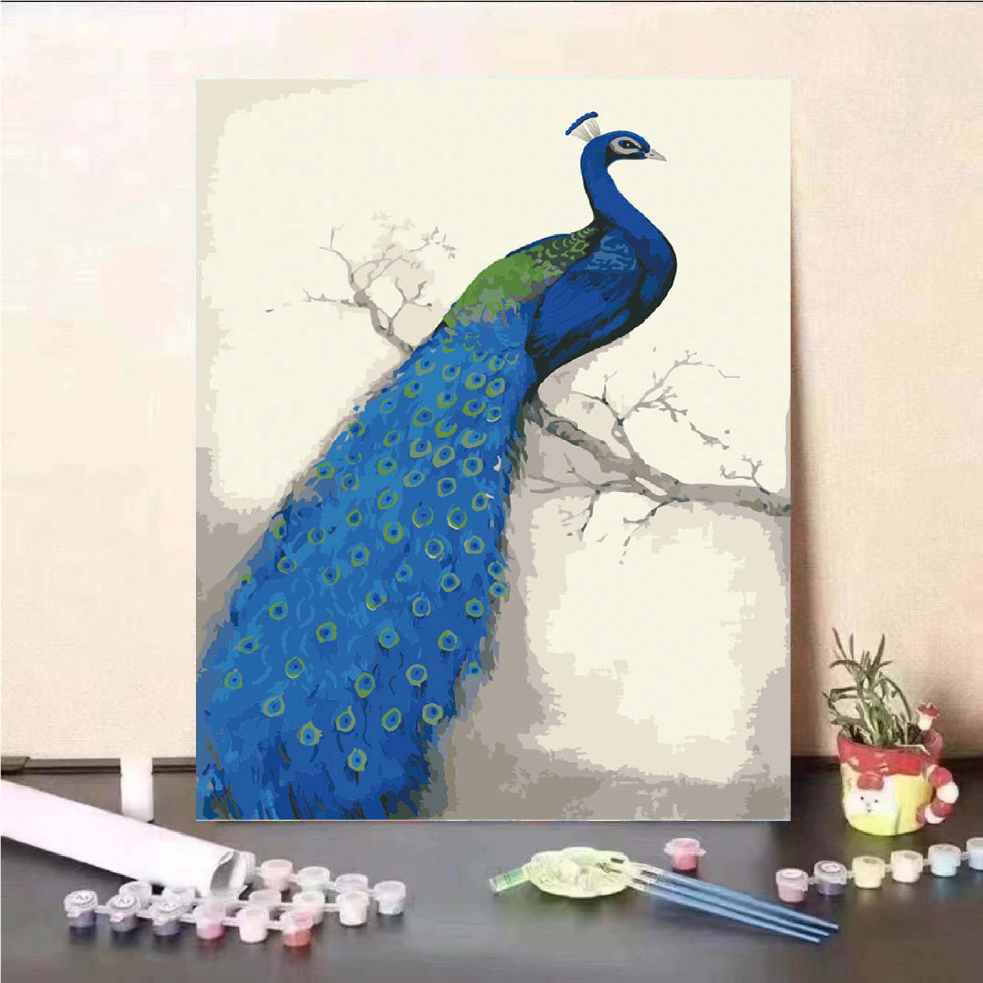 Peacock Digital Painting High Art Decoration Diy Painting Hecho a mano Painting Decoration Painting High Value