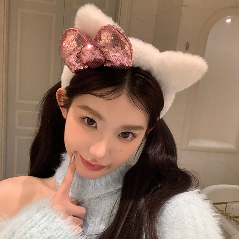 トムの愛猫ぬいぐるみ kt 猫耳カチューシャ写真ヘッドバンドヘアアクセサリー女性のヘアプレス洗顔ヘアバンドルヘアピン帽子|undefined