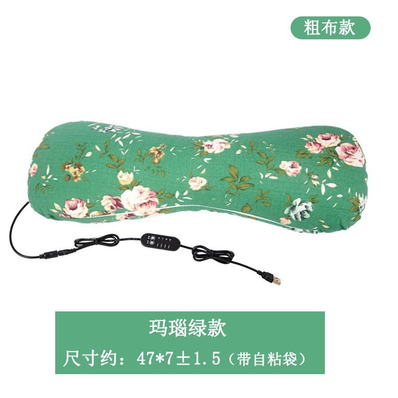 電気加熱骨枕ビロード艾草枕艾灸枕多機能ネック枕ラベンダー加熱頚椎枕|undefined