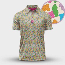 D 25414 Doodle Print Men's Polo Shirt �T�fӡ��POLO�� ��