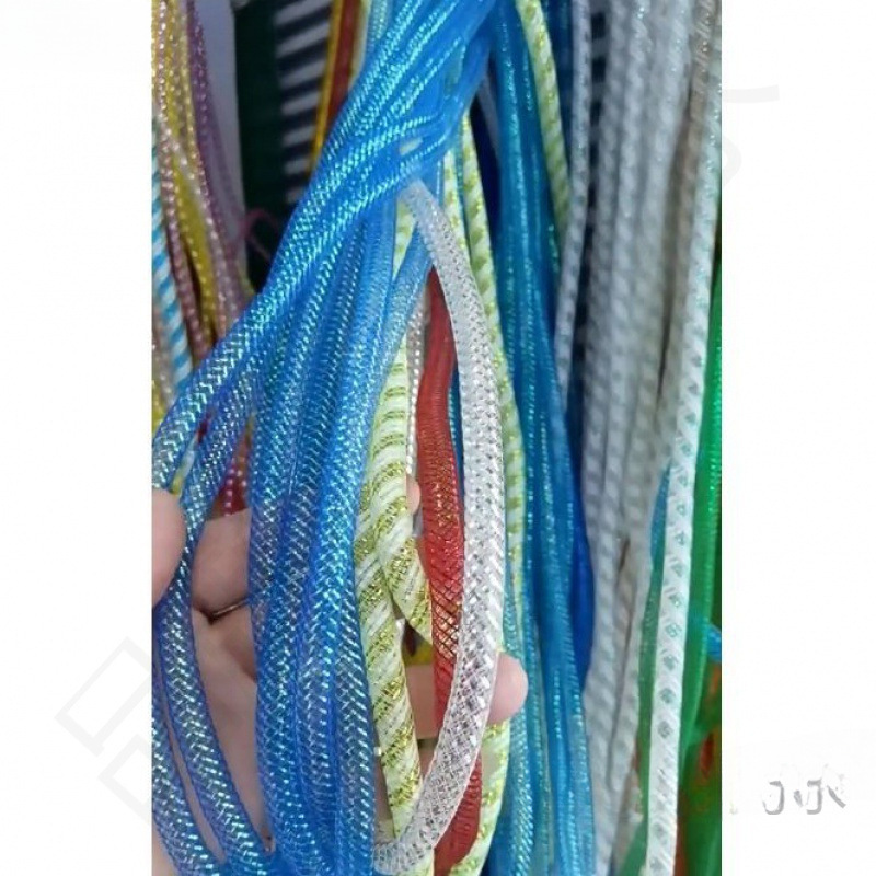 8mm涤纶弹力网纱网管DIY 服装装饰彩色编织弹力金属色网纱彩线
