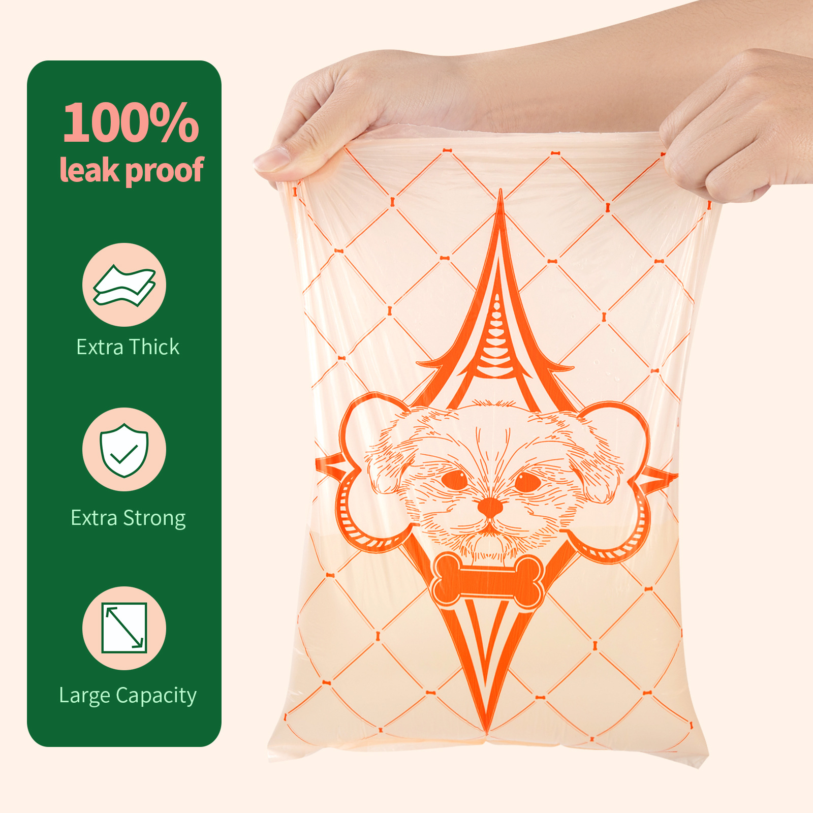 Bolsa de mierda Bolsa de arena para gatos Dispensador para mascotas 60 rollos Bolsa de heces en caja 1.4 Bolsa de basura para mascotas degradable de seda