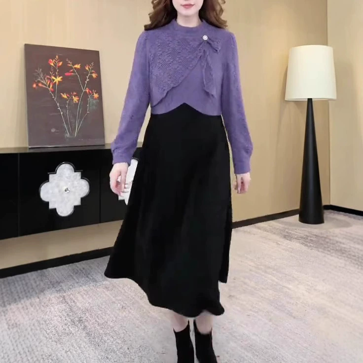 Осень и зима легкая роскошная европейская мода повседневная кружева с длинными рукавами