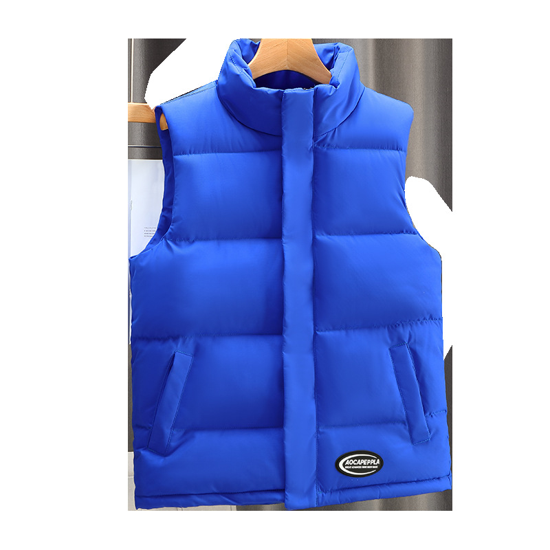 new autumn and winter Korean style waistcoat trendy vest stand collar men's and women's same style down cotton vest men's versatile jacket_voghion.com