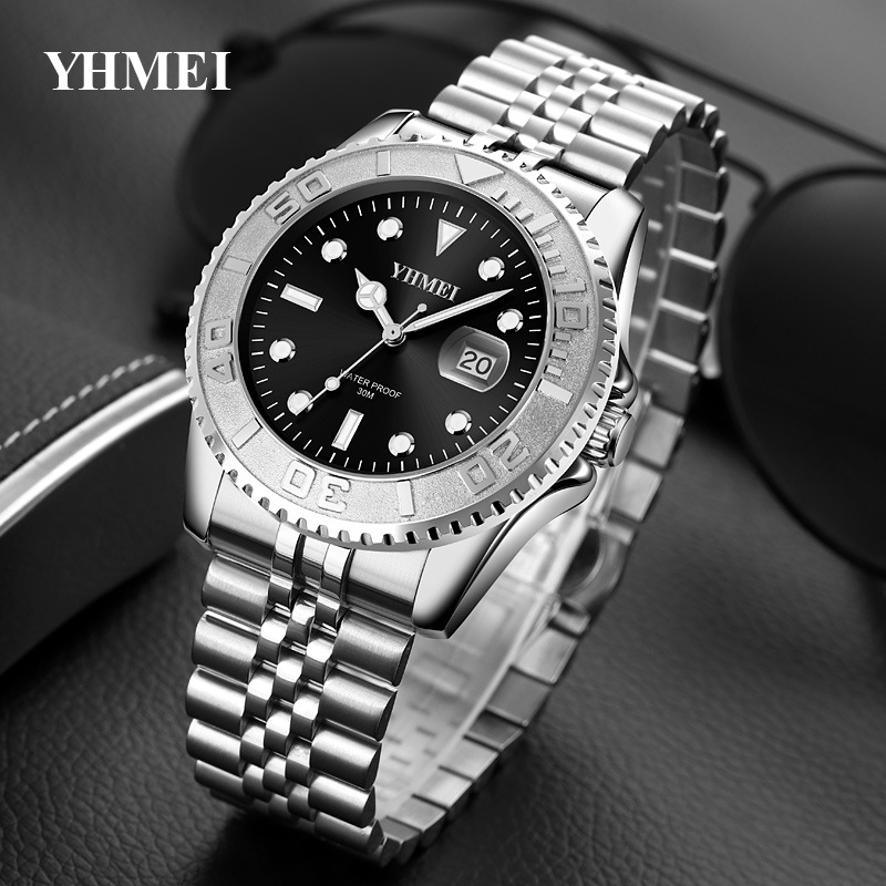 2023 Nuovo orologio di vendita caldo Orologio da uomo con cinturino in acciaio massiccio di lusso Orologio da uomo con cassa girevole Anello esterno Orologio al quarzo_voghion.com