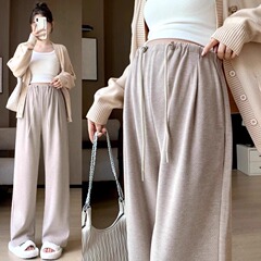 妊婦のズボンは春秋のタイプの外で広脚のズボンを着ています。