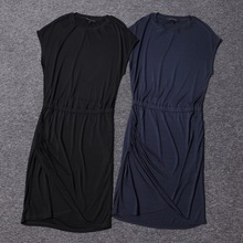 阿M尼蝙蝠袖弹力收腰连衣裙外贸原单高端高级感原厂原装女装尾货