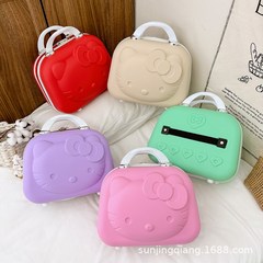 かわいいピンクkt猫化粧箱旅行小さなスーツケース携帯化粧品バッグ携帯化粧品整理収納ボックス