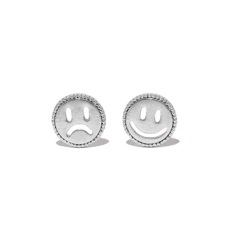 Brass Ear Needle Material 1 Pair Elegant Lady Simple Style Smile Face Copper Ear Studs