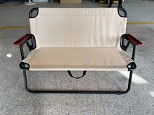 户外双人折叠椅 便携式透气牛津布铁艺靠背椅 野营椅休闲沙滩椅子