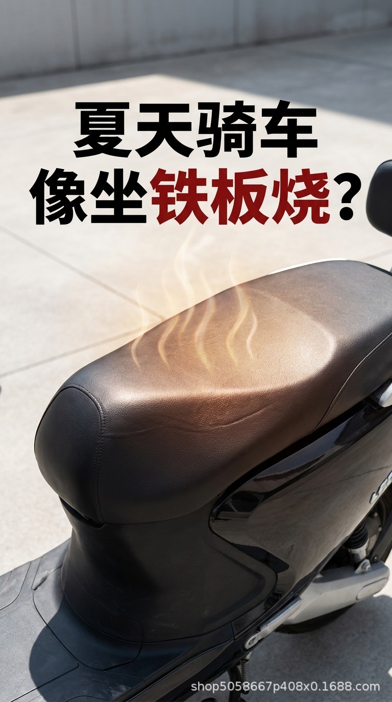 Electric Scooter Heat-Insulating Anti-Slip Ice Silk Seat Cover, Electric Vehicle Seat Cover, Sun-Proof Breathable Scooter Motorcycle Seat Cover