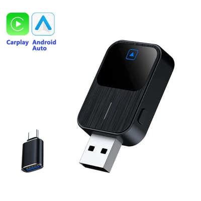 Cross-Border Carplay Box for Apple and Android Phones, Two-In-One Car and Mobile Device Connectivity, Carplay Wireless Adapter (Simsiz CarPlay və Android Auto) - k2-english-neutral-black