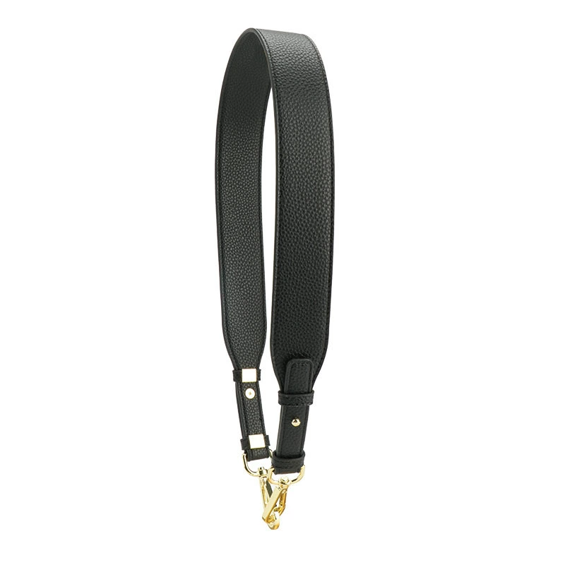 Black bag accessory, leather one-shoulder bag, universal multicoloured straps