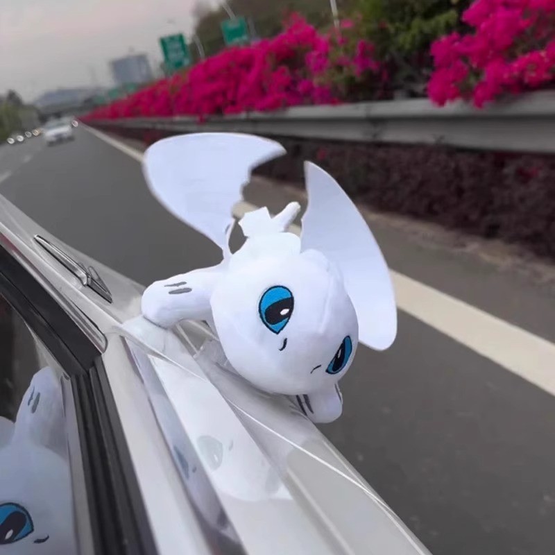 Alas móviles sin dientes piezas de coche decoración de la cola de la motocicleta muñeca techo pequeño dragón volador